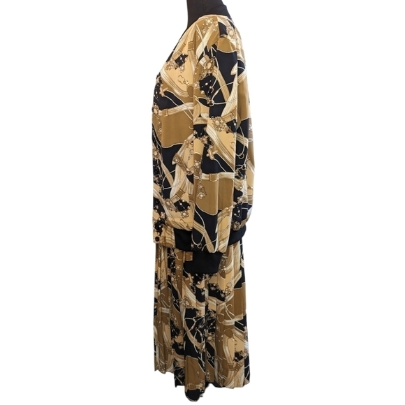 Vintage Alfred Dunner 2-Piece Set Abstract Print Blouse & Midi Skirt Size 8 - Picture 3 of 15